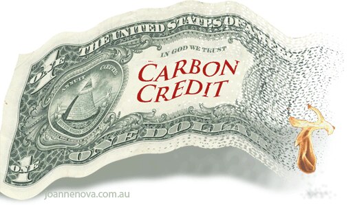 Creative: American 'carbon credit' one dollar bill (joannenova.com.au)