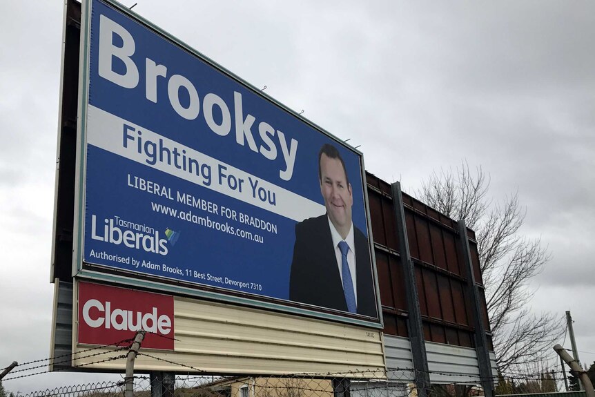 Adam Brooks billboard outside Latrobe