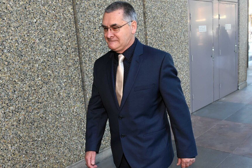 Robert Adams arrives at the NSW Supreme Court.