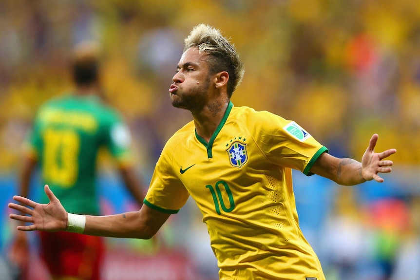 Neymar at the double against Cameroon