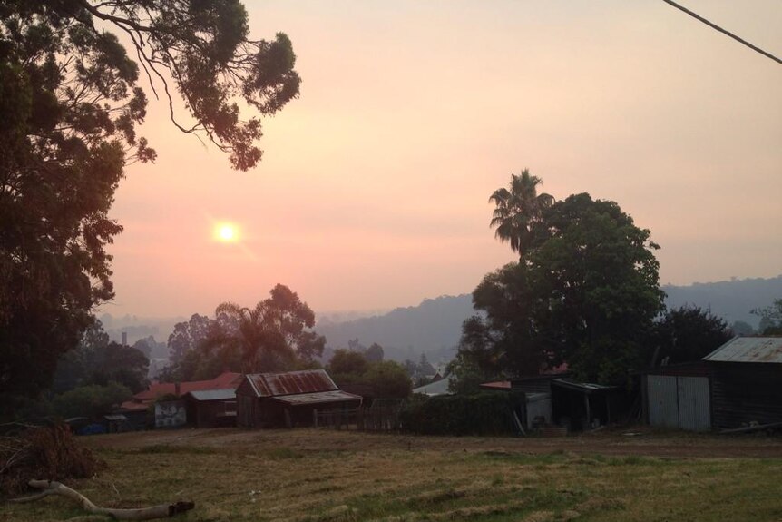 Sunset in Pemberton, WA during bushfires
