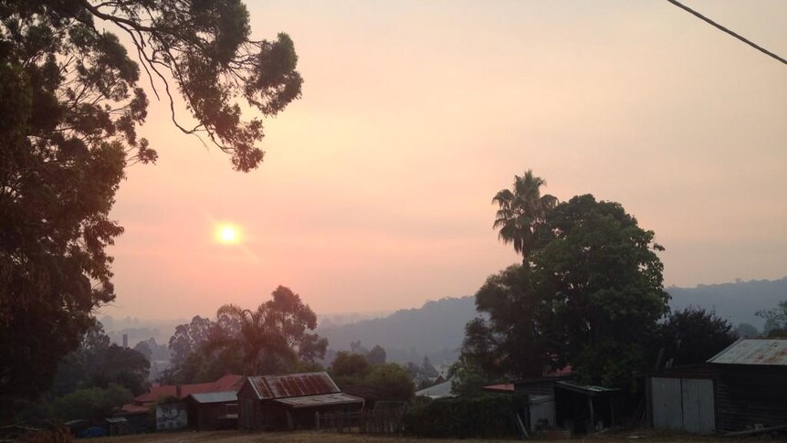 Sunset in Pemberton, WA during bushfires