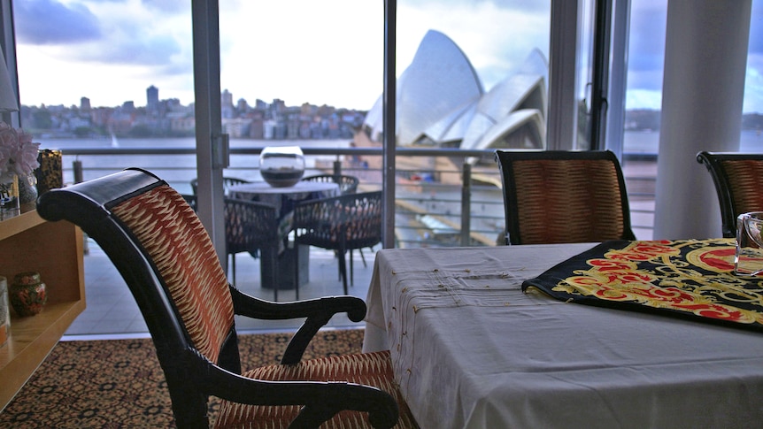 Alan Jones' dining table in his apartment.