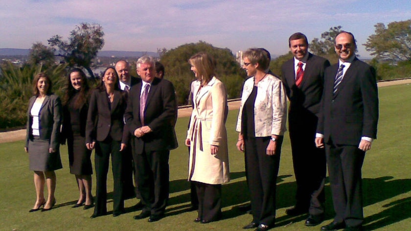 ALP candidates pose for the cameras with Premier Alan Carpenter.
