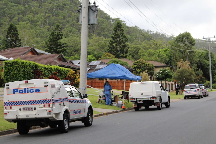 A crime scene where two bodies were found inside a house.