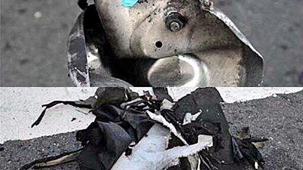 Parts of one of the bombs that was used in the Boston Marathon bombings.