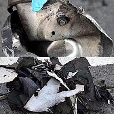 Parts of one of the bombs that was used in the Boston Marathon bombings.