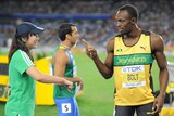 Usain Bolt held off on the flamboyance until after he'd won his way into the final.