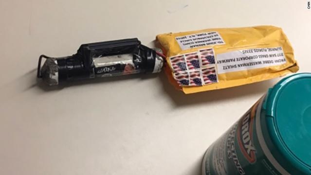 The suspicious package sent to the CNN building in New York.