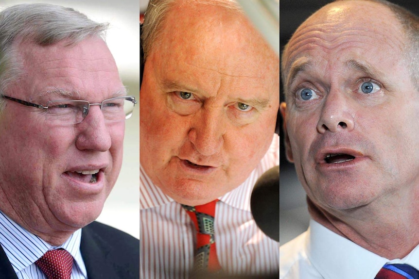 LtoR Jeff Seeney, Alan Jones, and Campbell Newman