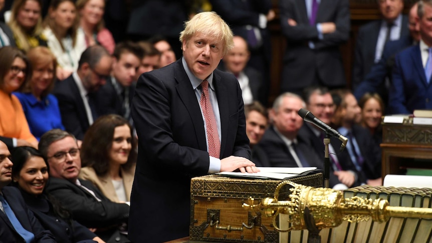 Boris Johnson speaking in Parliament