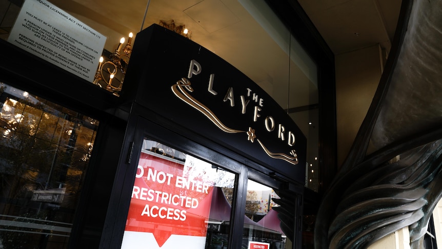 The entrance to Adelaide's Playford Hotel.