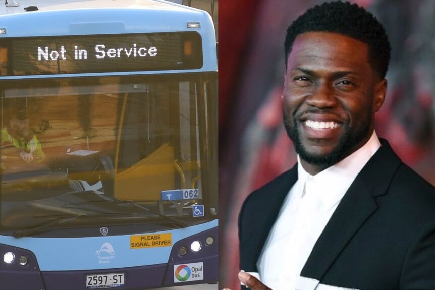 A bus and Kevin Hart