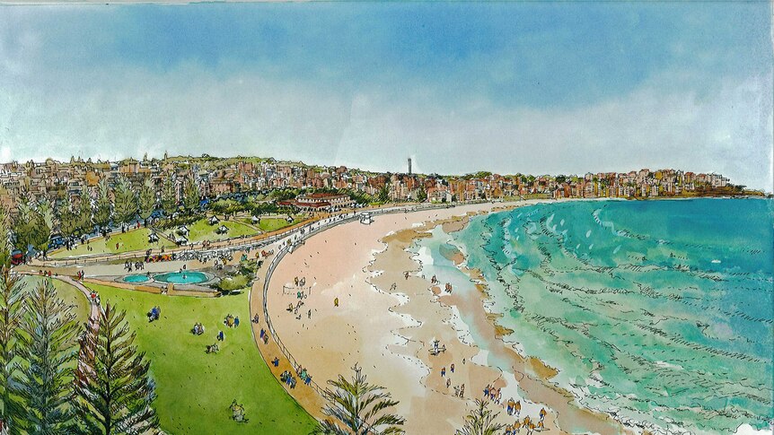 Artists impression of how Bondi Beach coud look after a makeover