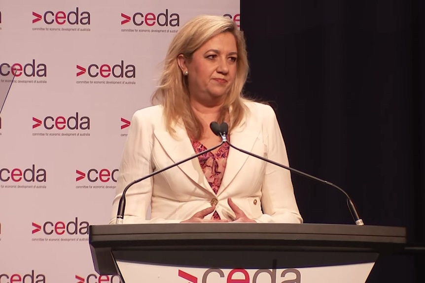 Queensland Premier Annastacia Palaszczuk delivers here CEDA State of the State address.