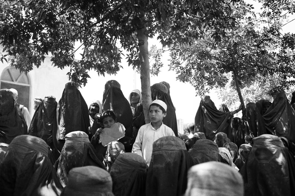 Some of the approximately 6,000 families from across Kunduz Province who have been displaced by recent fighting.