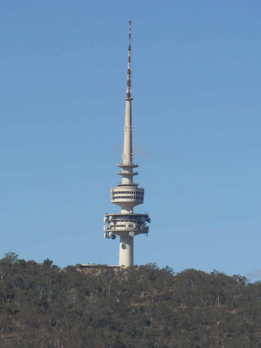 Portrait: Telstra Tower on Black Mountain in Canberra. March 2013