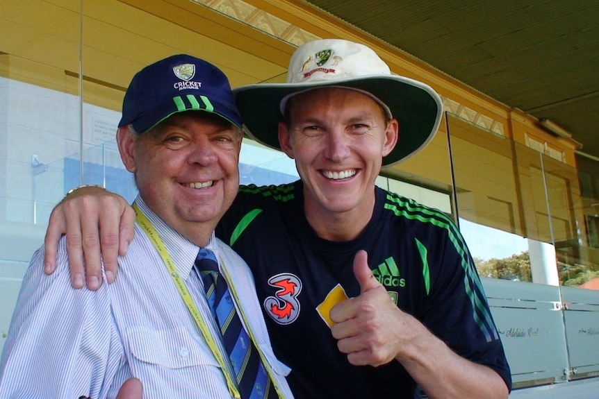 Barry "Nugget" Rees with legendary Australian pace bowler Brett Lee