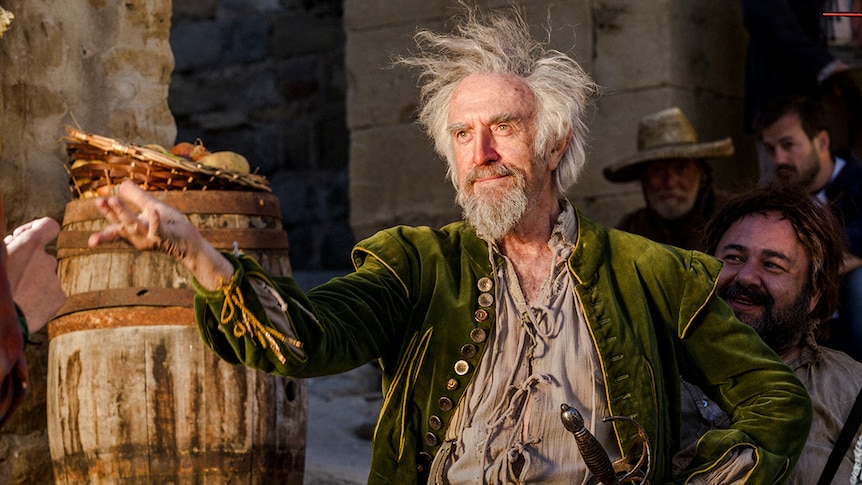 Colour still of Jonathan Pryce as Don Quixote in 2018 film The Man Who Killed Don Quixote.