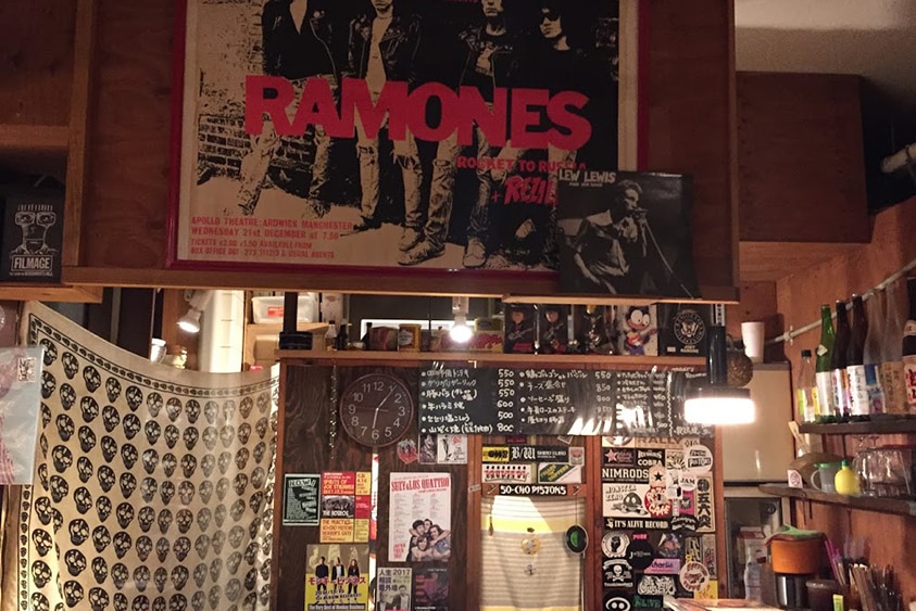 The shop counter at Dumb Records, Hiroshima, Japan