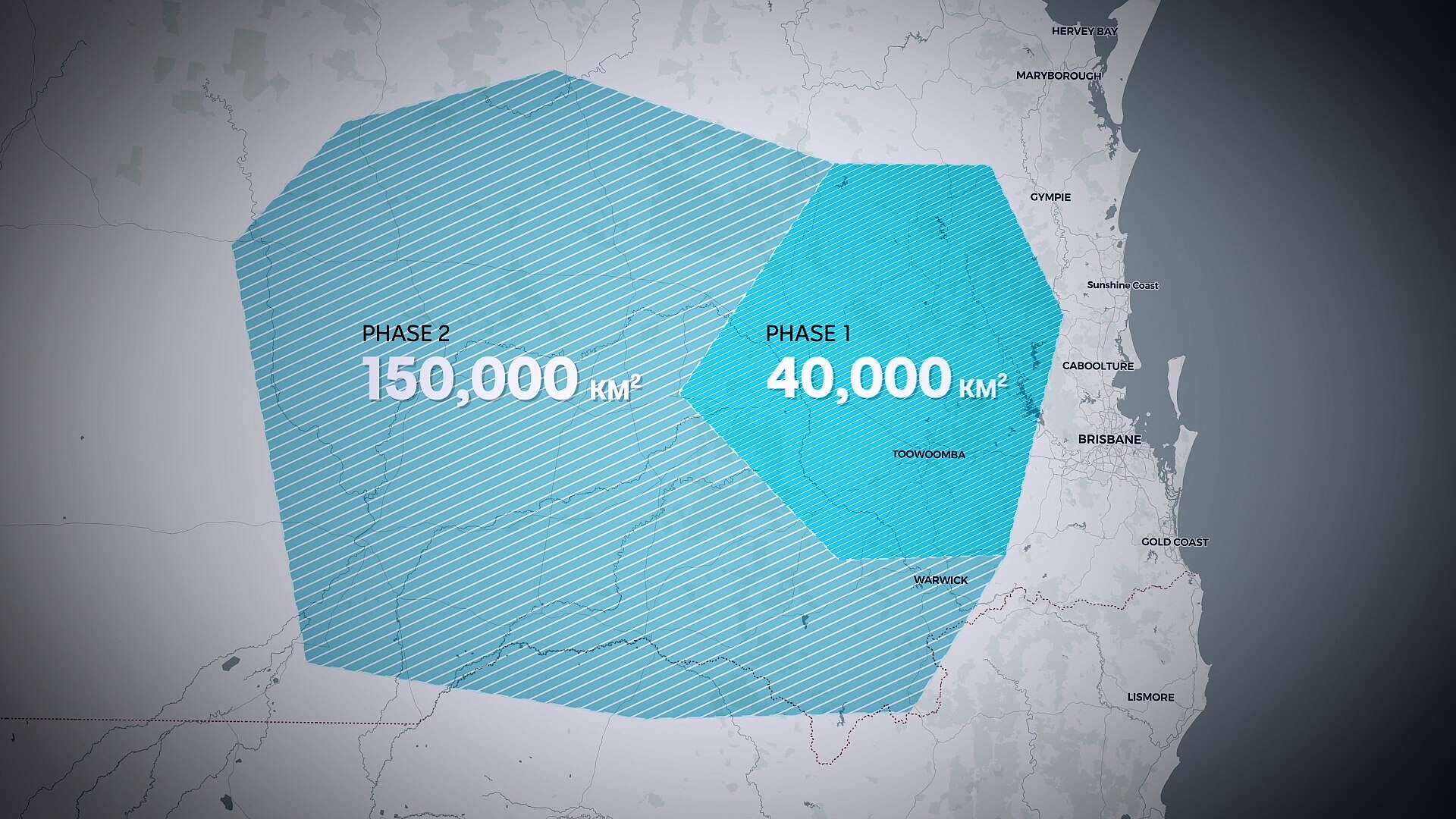 A graphic showing Swoop Aero's approved drone network area in Queensland
