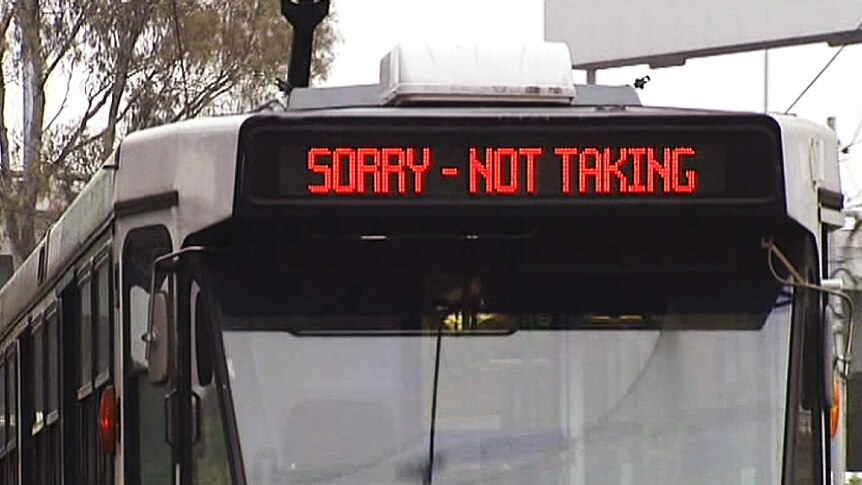 Tram not taking passengers