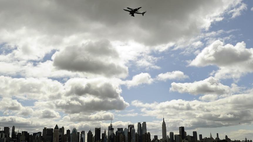 Enterprise soars over New York