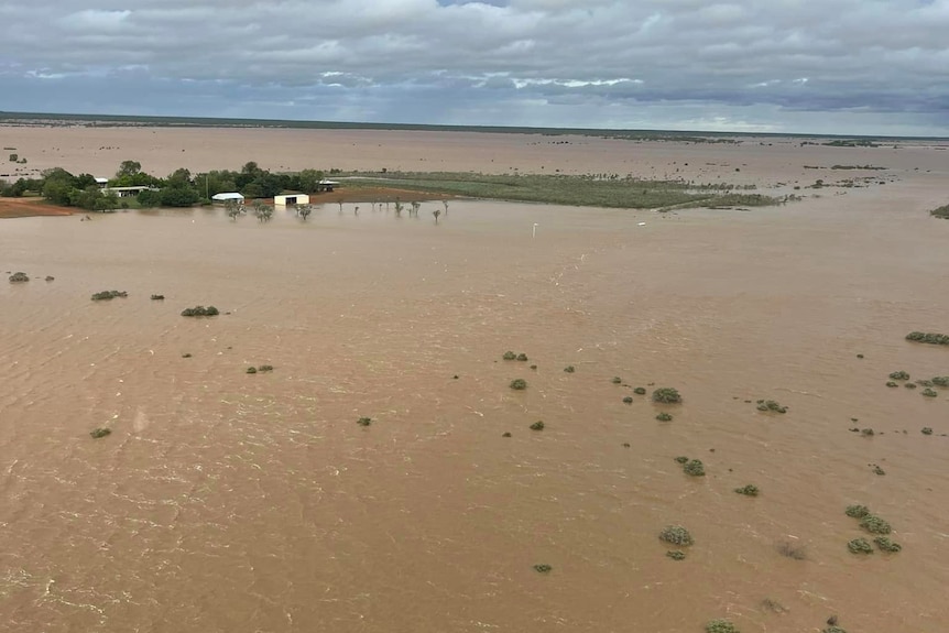 A large station underwater due to flood