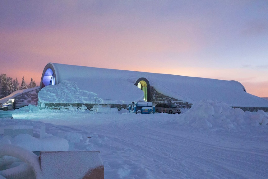 The roof of the ice hotel.