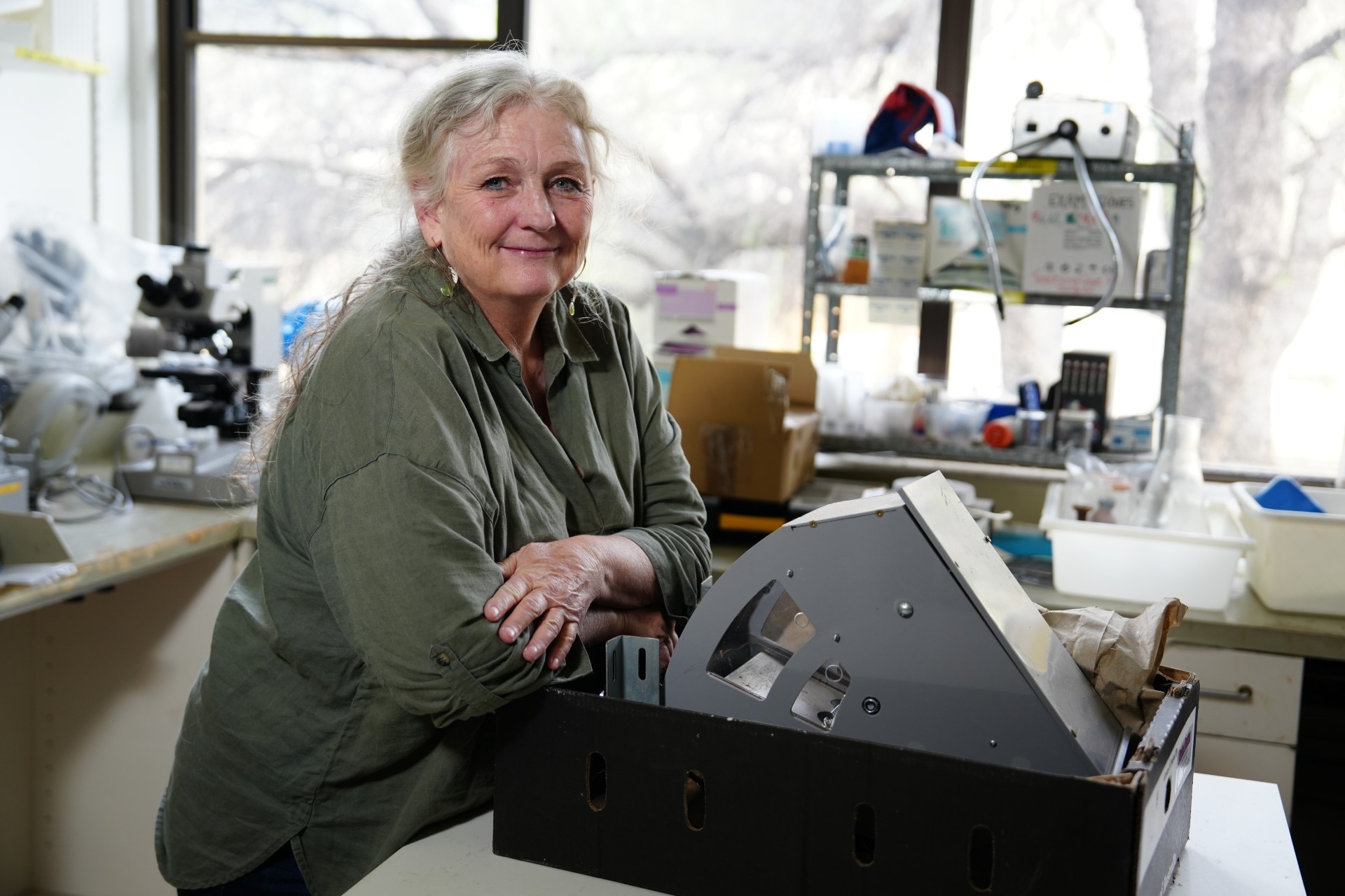 a woman in a lab