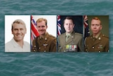 Photos of Captain Danniel Lyon, Lieutenant Max Nugent, Warrant Officer Class Two Joseph Laycock and Corporal Alexander Naggs