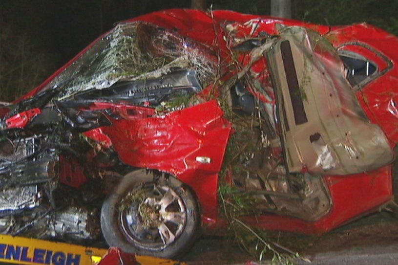 Wreck of car driven by 17-year-old boy from Ashgrove who was killed in crash at Keperra