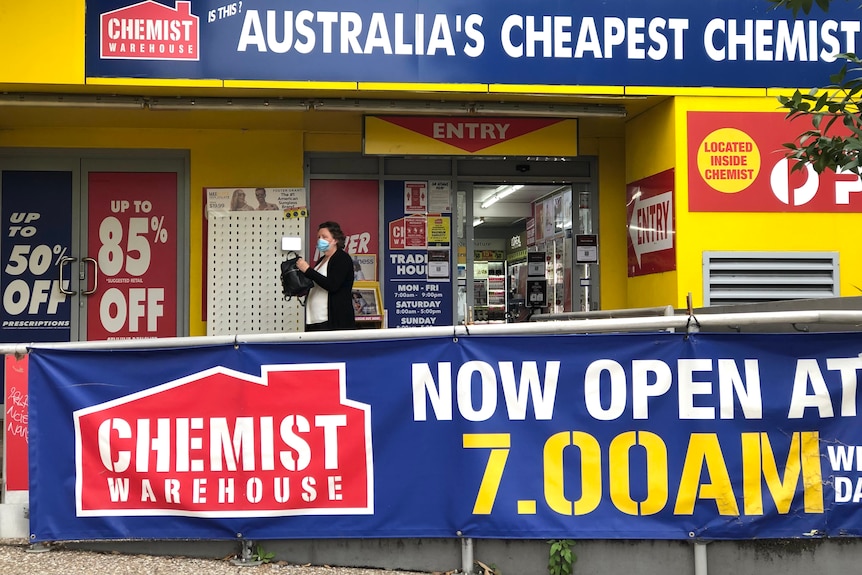 Chemist Warehouse Annerley after a Brisbane airport worker who was unknowingly infected with COVID-19 visited 