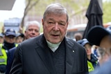 George Pell leaves the Melbourne Magistrates Court in 2017.