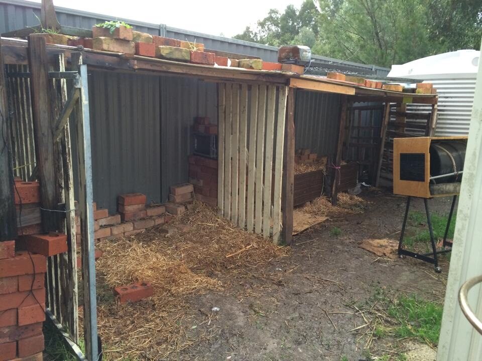 Stables in a back yard.
