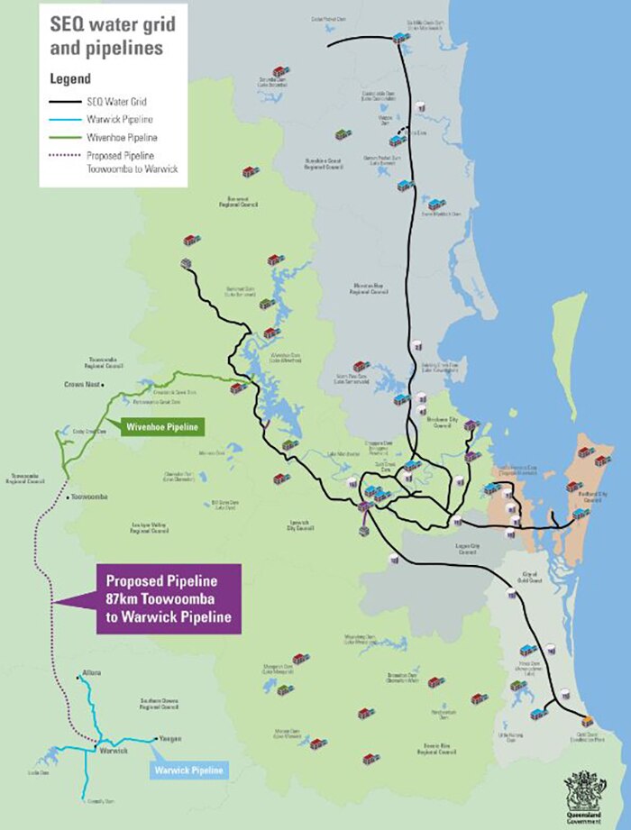 Water pipeline from Wivenhoe Dam to Warwick subject to 1m feasibility study ABC News