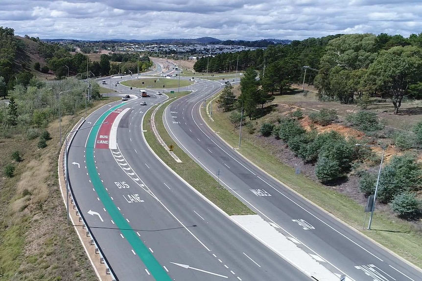 An overhead shot of William Slim Drive