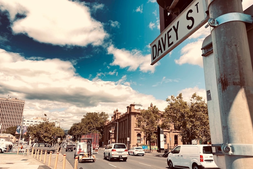 View of Davey Street in Hobart.