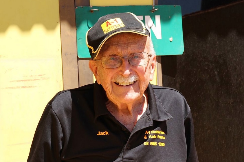 Jack Renault standing outside his auto-parts shop in Karratha in 2017