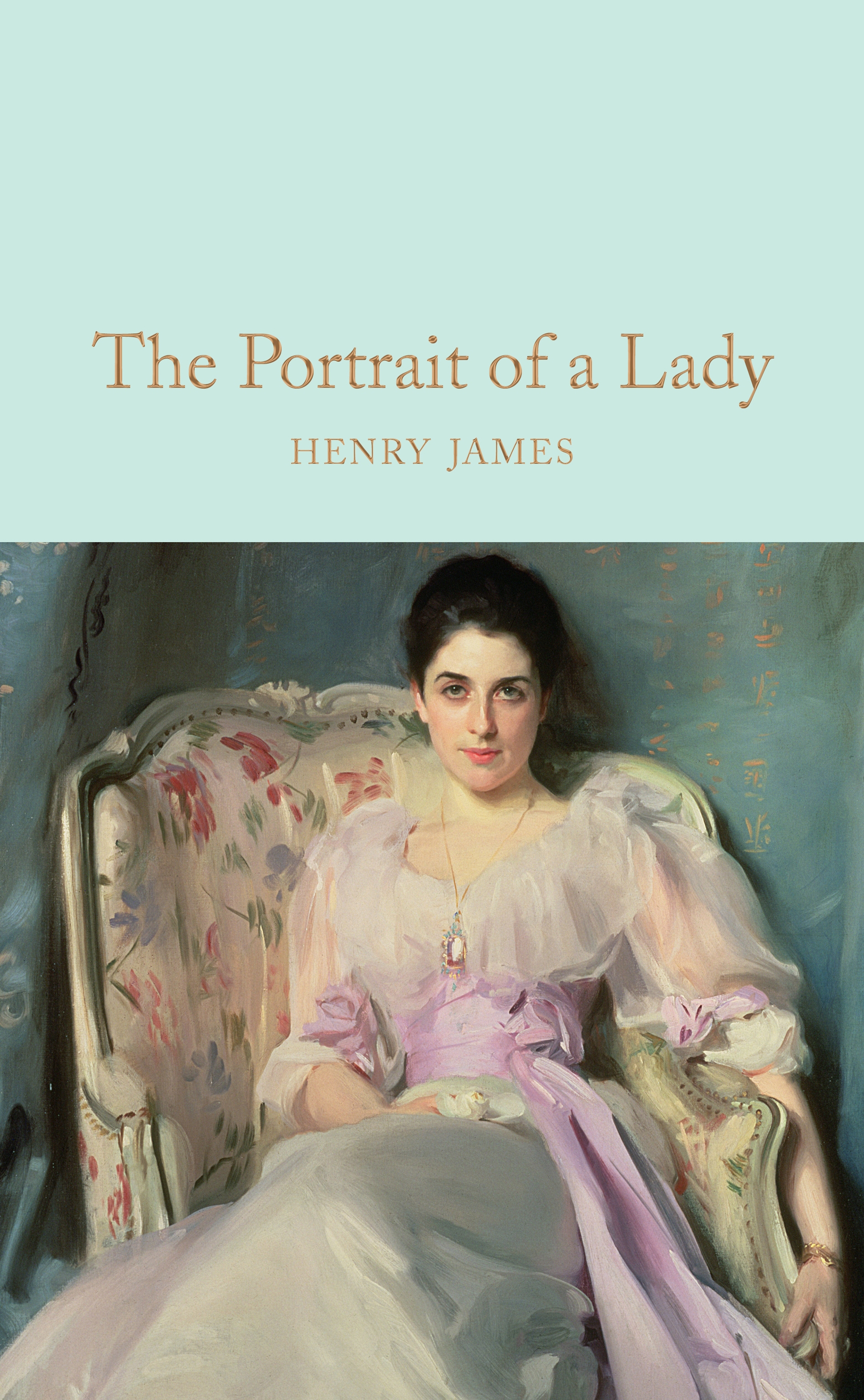 Cover of Portrait of a Lady by Henry James featuring a painting of a young woman in an armchair.