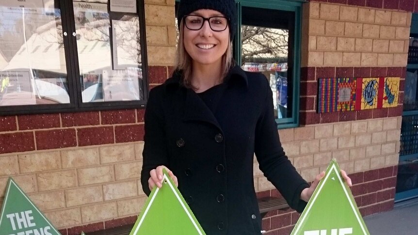 Greens candidate Vanessa Rauland for Canning at Halls Head Primary School