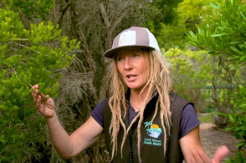 A lady with a Lord Howe Island Board vest on addresses camera, illustrating our Gardening Australia episode recap.