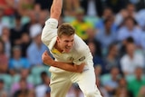 James Faulkner bowls during day two of the fifth Ashes Test at The Oval.