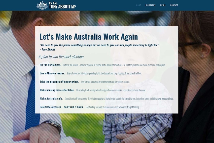 Tony Abbott's website