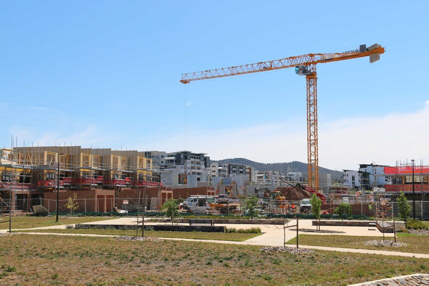 Construction of new Canberra apartments, Molonglo Valley.