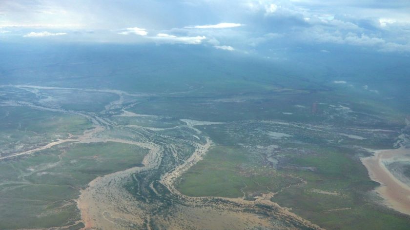 Cooper Creek flooded at Nappa Merrie in south west Queensland