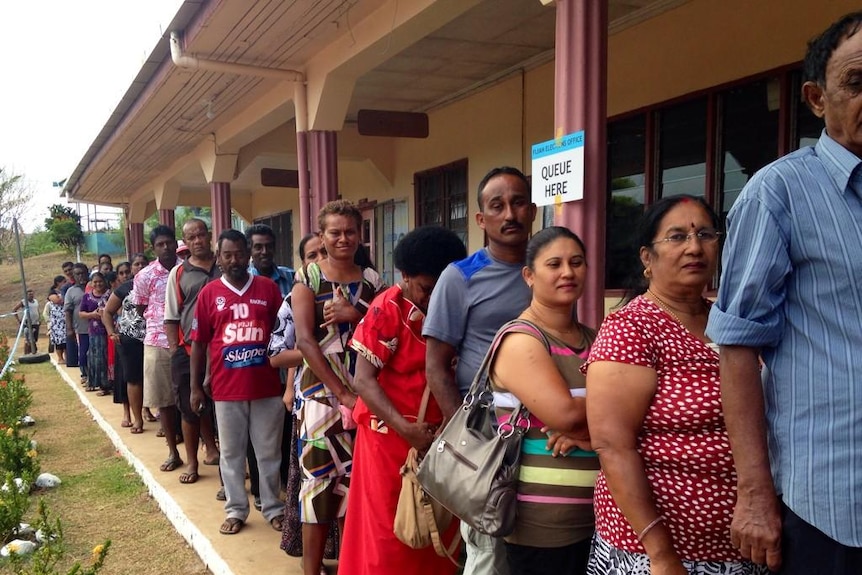 Fijians line up to vote