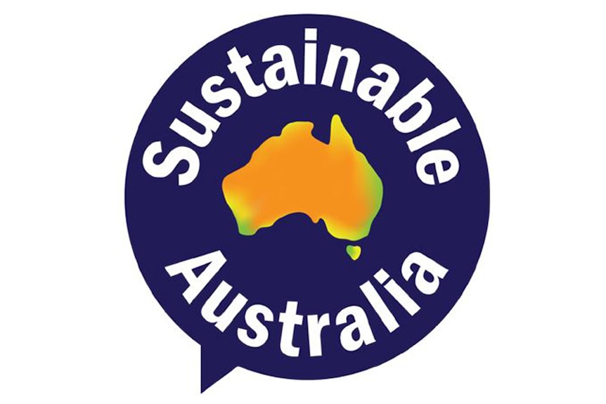 The Sustainable Australia party's logo on a white background.