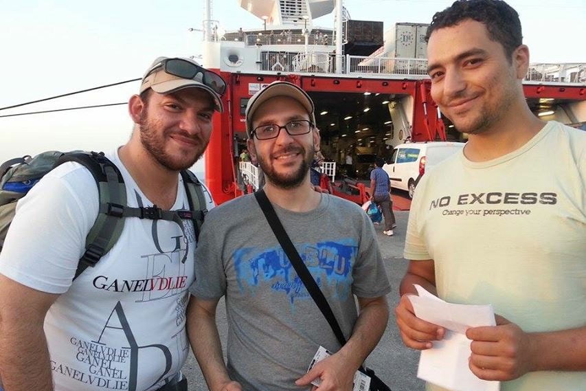 Syrian refugee Mohamad and friends in Greece