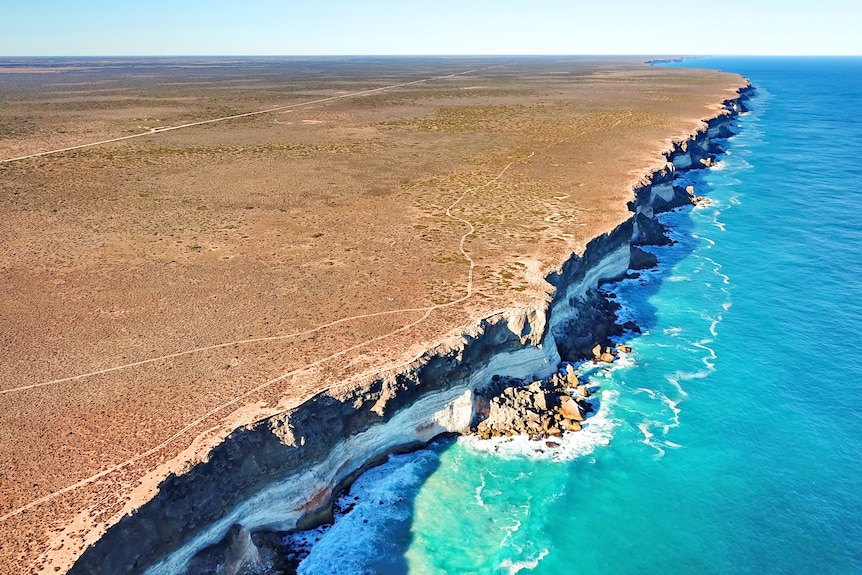 Aerial shot of the Great Australian Bight 